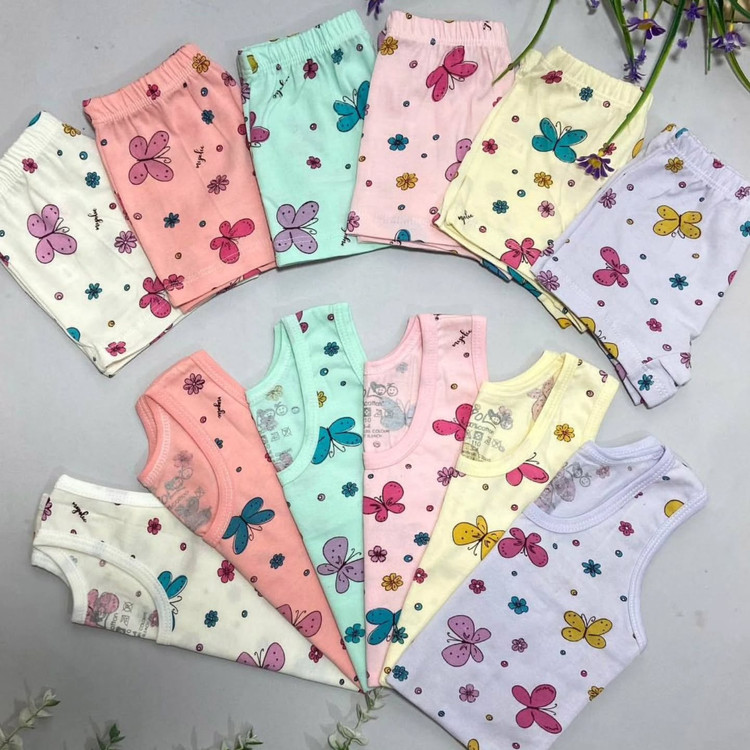 طرح ست رکابی شورت دخترانه طرح گل